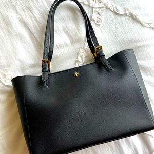 Tory Burch Black Saffiano Tote